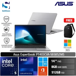 Asus Expertbook P1 P1403CVA-S65852WS/Intel Core 5-210H/8GB/512GB SSD/14" FHD/Win 11 Home+OHS+M365/Misty Grey