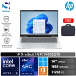 HP OmniBook 7 AI PC 14-fr0222TU/Intel Core Ultra 5-225H/16GB/512GB SSD/14" 2K OLED/Win 11 Home+OHM 2024+M365/Silver