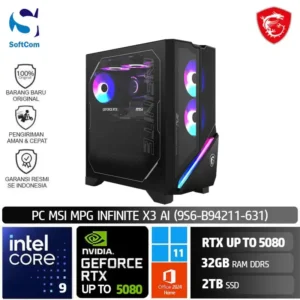 PC MSI MPG INFINITE X3 AI 9S6-B94211-631/Intel Core Ultra 9-285KF/32GB/2TB SSD/GeForce RTX 5070-5080/Win 11 Home + OHM 2024/ Black